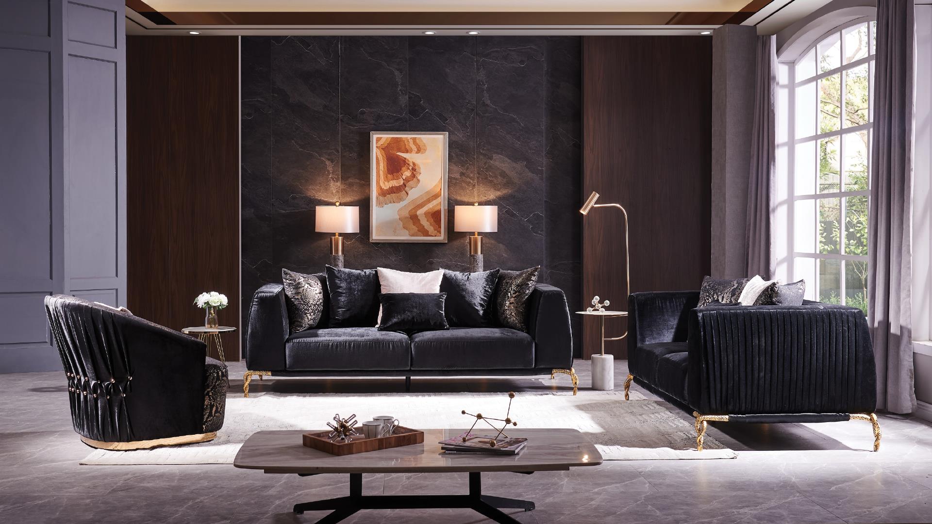 Majestic 2 Pc Living Room Set Black