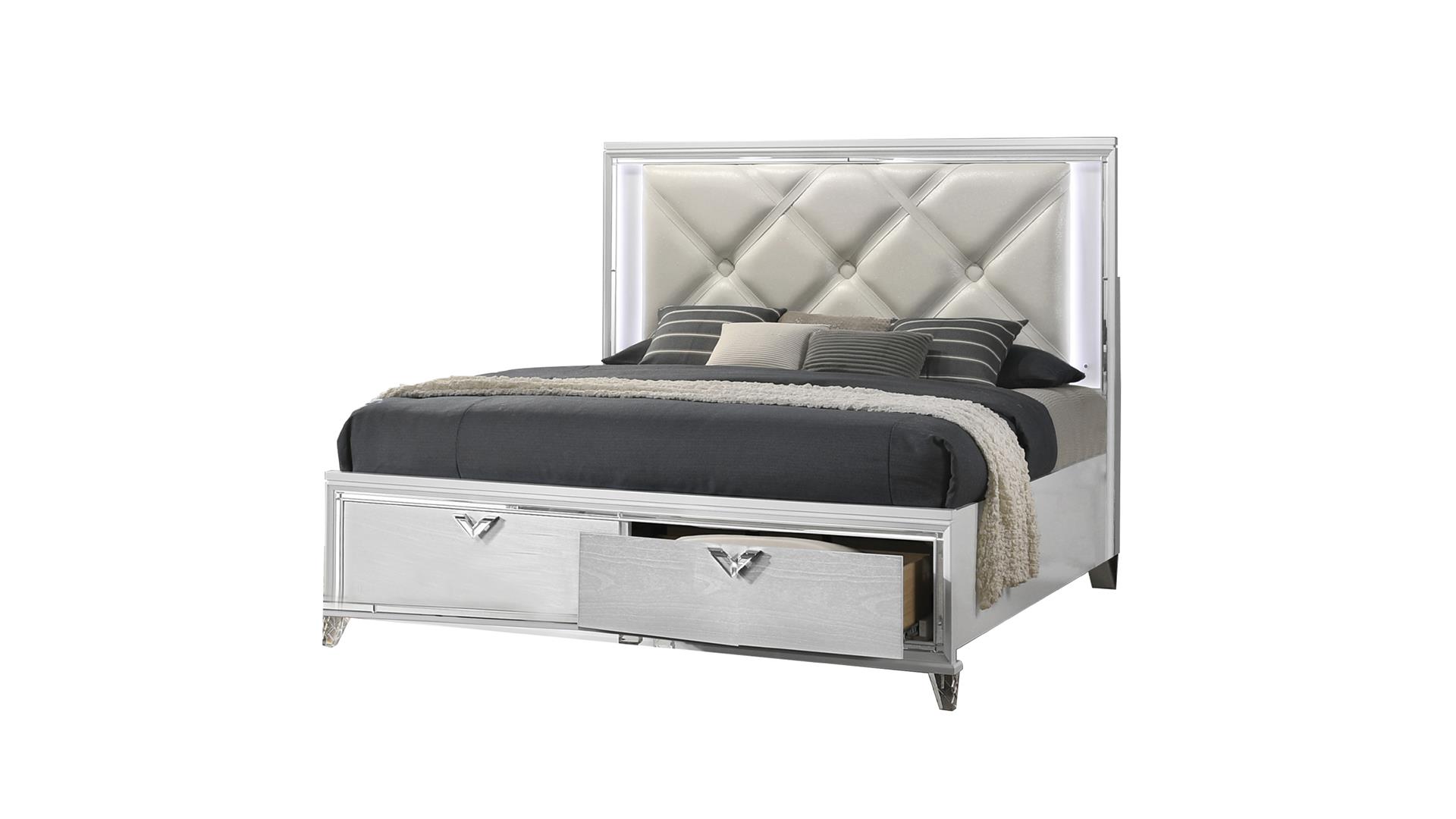 Prism Queen Bed White