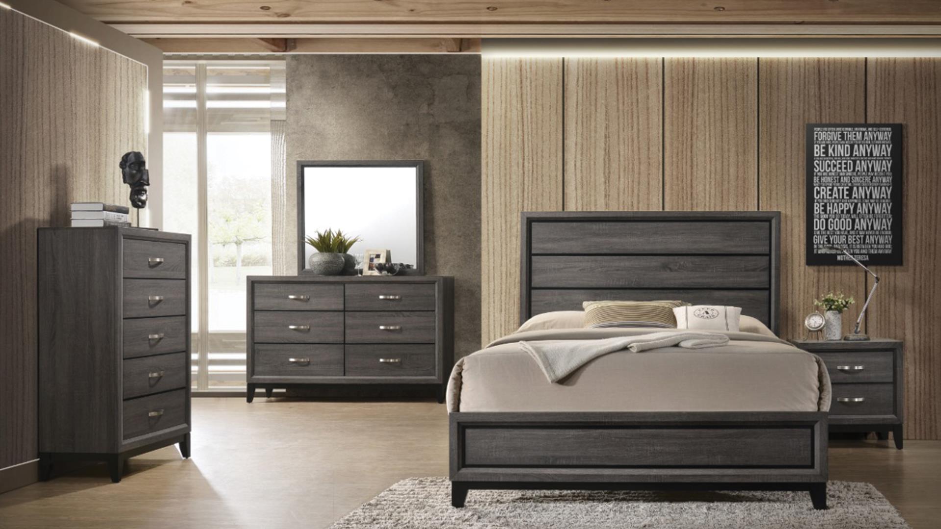 Sierra Full 5 Pc Bedroom Set in Foil Gray